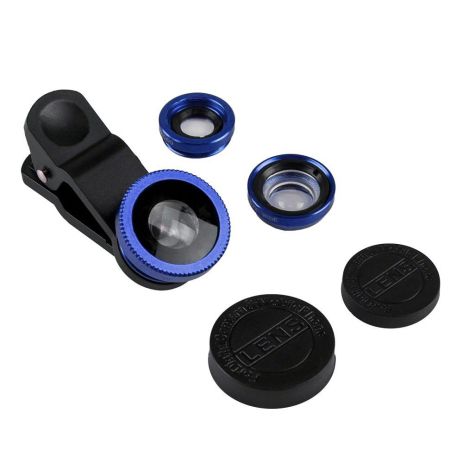 Об'єктив-Лінза Для Телефону Риб'ячий Око 3 in1 Колір Чорно-синій