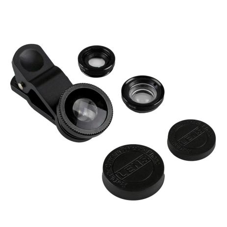 Об'єктив-Лінза Для Телефону Риб'ячий Око 3 in1 Колір Чорний