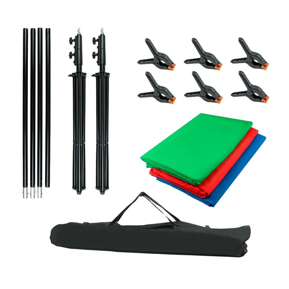 Набір Puluz PKT5205 3 Фони 2 Стійки 1 штанга Сумка Затискачі Характеристика Чорний Набір Puluz PKT5205 3 Фони 2 Стійки 1 штанга Сумка Затискачі Характеристика Чорний