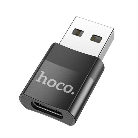 Переходник Hoco UA17 USB Male to Type-C female USB2.0 adapter Цвет Черный