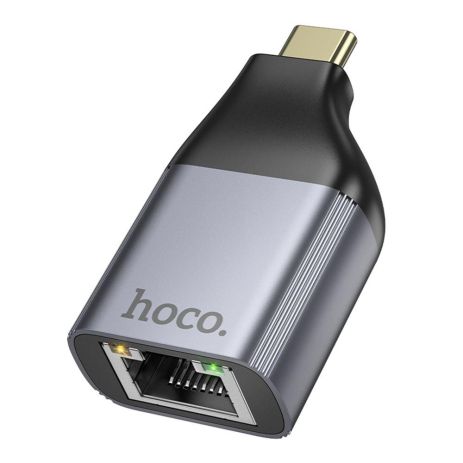 Переходник Hoco UA35 Type-C to RJ45 10/100Mbps Цвет Серый
