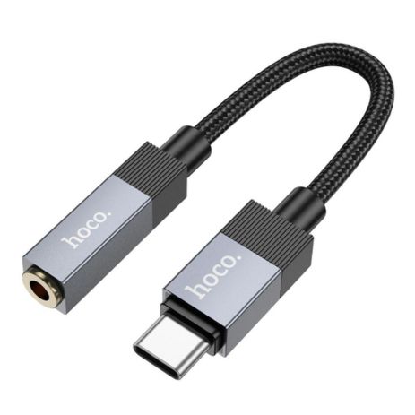 Aux Hoco UPA32C Type-C (Male) to Aux 3.5mm (Female) 15cm Цвет Черный