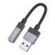 Aux Hoco UPA32D USB-A to Aux 3.5mm (Female) 15cm Цвет Черный Aux Hoco UPA32D USB-A to Aux 3.5mm (Female) 15cm Цвет Черный