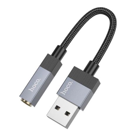 Aux Hoco UPA32D USB-A to Aux 3.5mm (Female) 15cm Цвет Черный