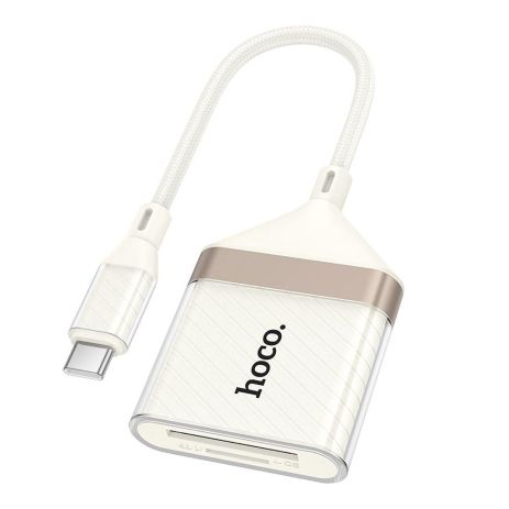 Переходник Hoco UA40A 2-in-1 Card Reader Type-C Цвет Абрикосовый