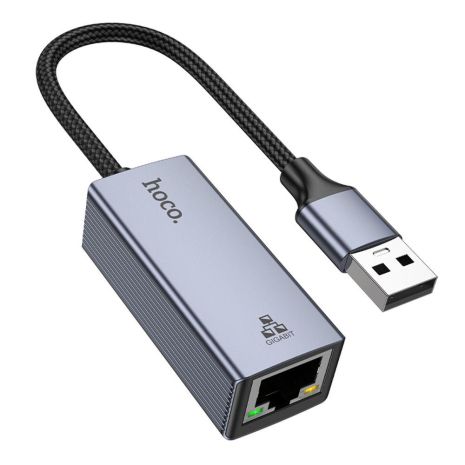 Переходник Hoco UA37 USB to Ethernet adapter (1000 Mbps/1Gbit) Цвет Серый Переходник Hoco UA37 USB to Ethernet adapter (1000 Mbps/1Gbit) Цвет Серый