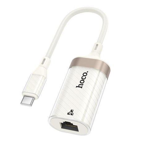 Переходник Hoco UA41B Type-C to Ethernet adapter (100 Mbps) Цвет Абрикосовый