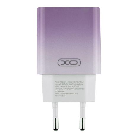Сетевое Зарядное Устройство XO CE18 1Type-C PD/QC 30W Цвет Фиолетовый