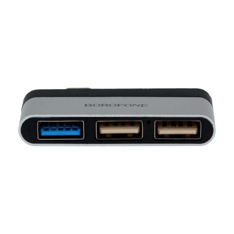 Переходник Borofone DH1 Type-C to USB 3.0 / 2USB Цвет Стально-Черный Переходник Borofone DH1 Type-C to USB 3.0 / 2USB Цвет Стально-Черный