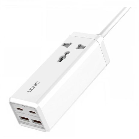 Сетевое Зарядное Устройство LDNIO SC1418 Power Strip PD/QC 65W Цвет Белый