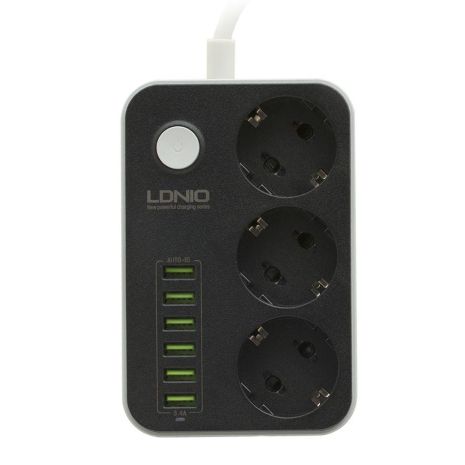 Сетевой Удлинитель LDNIO SE3631 6USB 3.4A / 3 Socket Цвет Черный Сетевой Удлинитель LDNIO SE3631 6USB 3.4A / 3 Socket Цвет Черный
