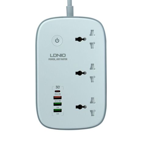 Сетевой Удлинитель LDNIO SCW3451 3 ports/PD/3USB/1QC3.0/1Type-C/WiFi Цвет Белый Сетевой Удлинитель LDNIO SCW3451 3 ports/PD/3USB/1QC3.0/1Type-C/WiFi Цвет Белый