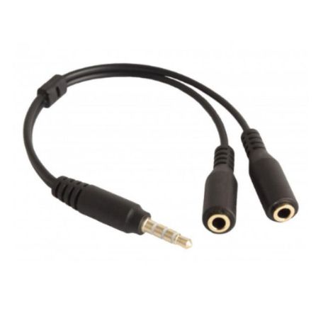 Разделитель Аудио Выхода Aux 3.5mm (Male) to 2Aux 3.5mm (Female) Цвет Черный