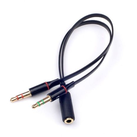 Разделитель Аудио Выхода Aux 3.5mm (Female) to 2Aux 3.5mm (Male) Цвет Черный