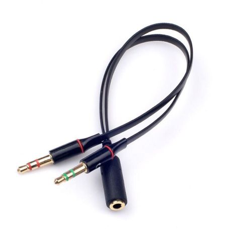 Разделитель Аудио Выхода Aux 3.5mm (Female) to 2Aux 3.5mm (Male) Цвет Черный