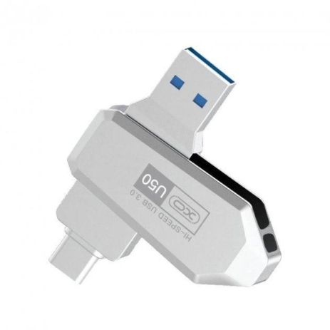 USB Flash Drive XO U50 USB3.0+Type C 32GB Цвет Стальной