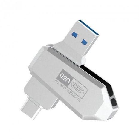 USB Flash Drive XO U50 USB3.0+Type C 32GB Колір Сталевий