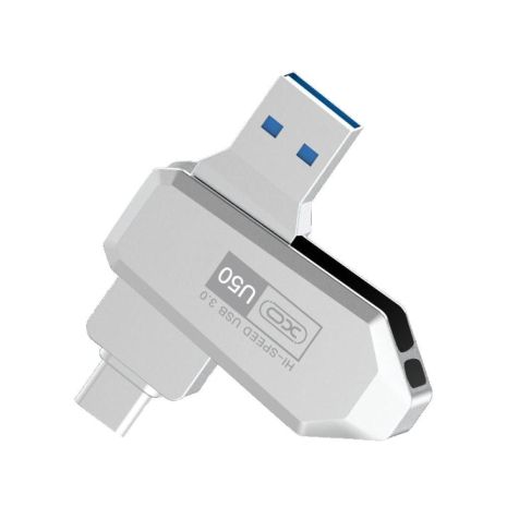 USB Flash Drive XO U50 USB3.0+Type C 64GB Колір Сталевий