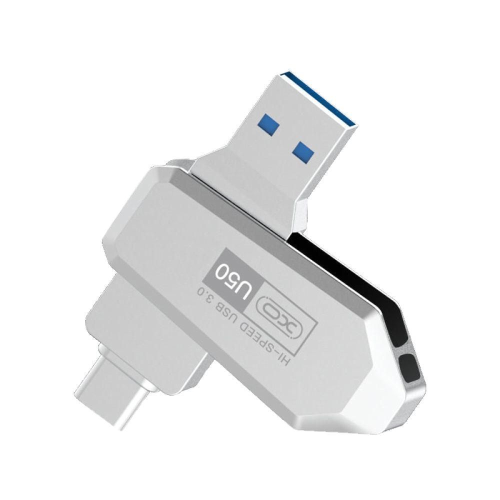 USB Flash Drive XO U50 USB3.0+Type C 64GB Цвет Стальной USB Flash Drive XO U50 USB3.0+Type C 64GB Цвет Стальной