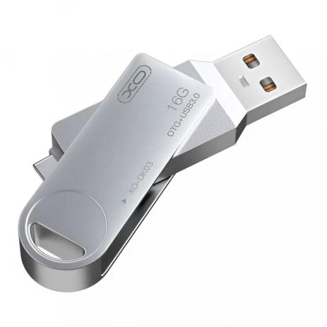 USB Flash Drive XO DK03 USB3.0+Type C 16GB Цвет Стальной