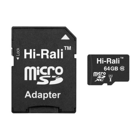 Карта Памяти Hi-Rali MicroSDXC 64gb UHS-1 10 Class & Adapter Цвет Черный Карта Памяти Hi-Rali MicroSDXC 64gb UHS-1 10 Class & Adapter Цвет Черный