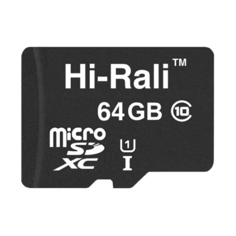 Карта Памяти Hi-Rali MicroSDXC 64gb UHS-1 10 Class Цвет Черный