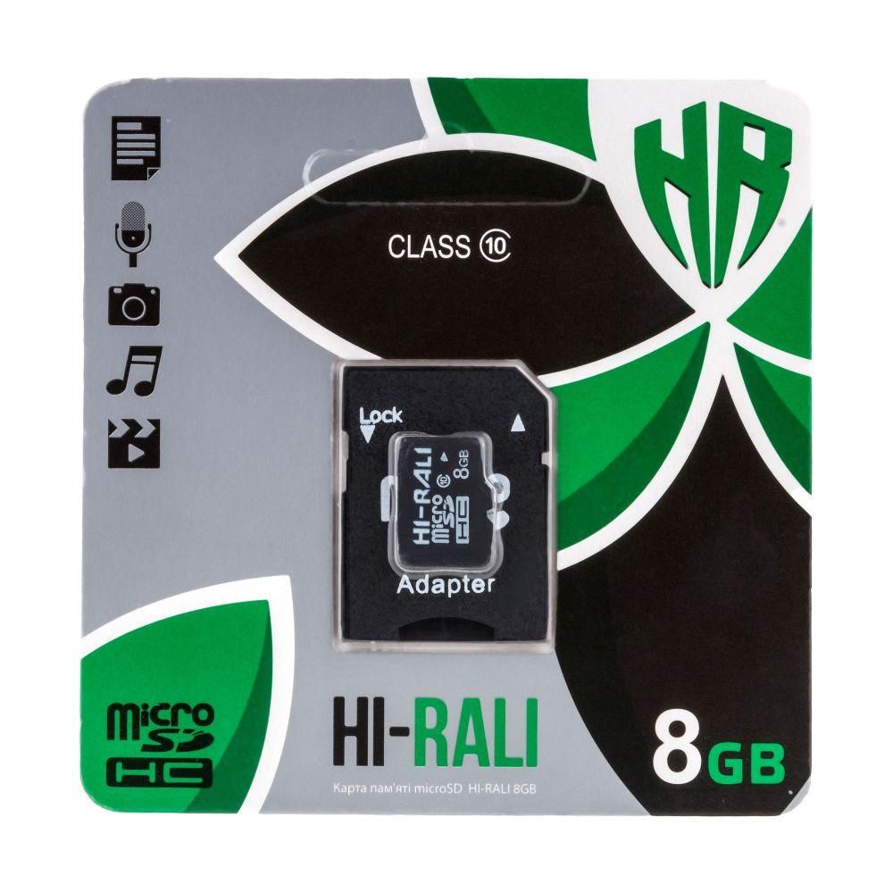 Карта Памяти Hi-Rali MicroSDHC 8gb UHS-1 10 Class & Adapter Цвет Черный Карта Памяти Hi-Rali MicroSDHC 8gb UHS-1 10 Class & Adapter Цвет Черный
