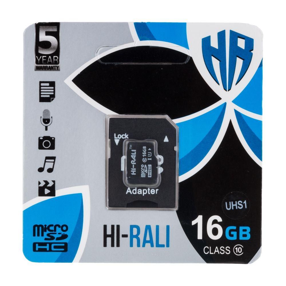 Карта Памяти Hi-Rali MicroSDHC 16gb UHS-1 10 Class & Adapter Цвет Черный Карта Памяти Hi-Rali MicroSDHC 16gb UHS-1 10 Class & Adapter Цвет Черный
