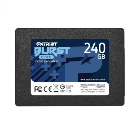 SSD Диск Patriot Burst Elite 240GB 2.5" 7mm SATAIII TLC 3D (PBE240GS25SSDR) Цвет Черный