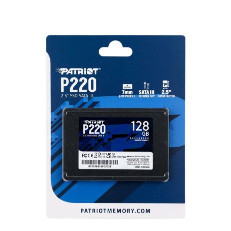 SSD Диск Patriot P220 128GB 2.5" 7mm SATAIII (P220S128G25) Цвет Черный