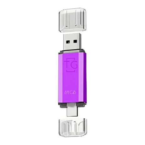 USB Flash Drive T&G 64 gb USB/Type C 009 Колір Фіолетовий USB Flash Drive T&G 64 gb USB/Type C 009 Колір Фіолетовий