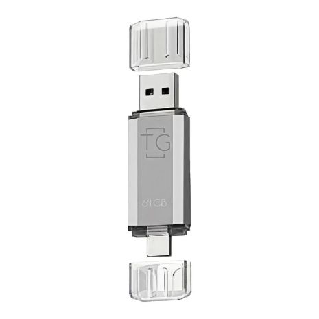 USB Flash Drive 3.0 T&amp;G 64 gb USB/Type C 009 Колір Срібло