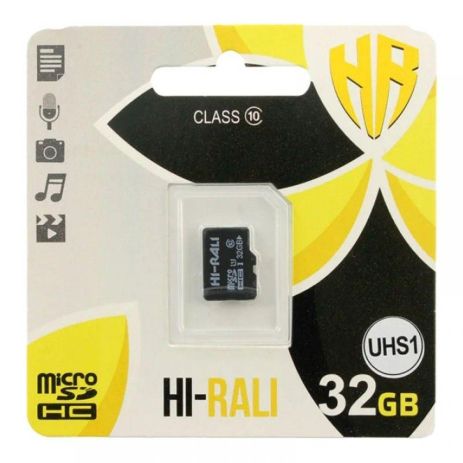Карта Памяти Hi-Rali MicroSDHC 32gb UHS-1 10 Class Цвет Черный