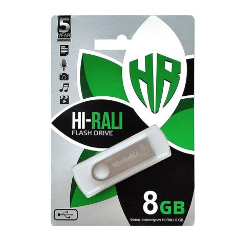 USB Flash Drive Hi-Rali Shuttle 8 gb Колір Сталевий