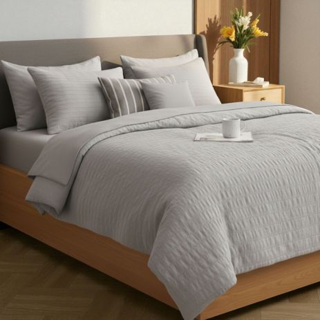 Євро комплект постільної білизни Cloud Dream IDEIA мікросатин жатка подарункова упаковка сірий беж (8-36029*002) Євро комплект постільної білизни Cloud Dream IDEIA мікросатин жатка подарункова упаковка сірий беж (8-36029*002)