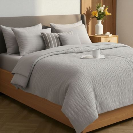 Євро комплект постільної білизни Cloud Dream IDEIA мікросатин жатка подарункова упаковка сірий беж (8-36029*002) Євро комплект постільної білизни Cloud Dream IDEIA мікросатин жатка подарункова упаковка сірий беж (8-36029*002)