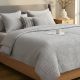 Полуторний набір постільної білизни Cloud Dream IDEIA мікросатин жатка сірий беж (8-36028*002)