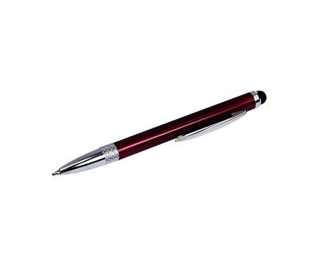 Ёмкостный стилус с выдвижной шариковой ручкой, металлический, бордовый