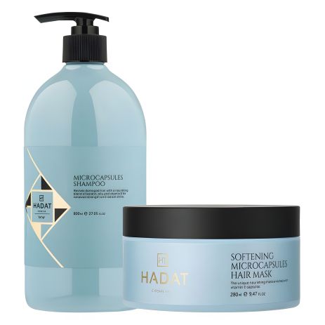 Набор Hadat Microcapsules DUO шампунь и маска для поврежденных волос, с микрокапсулами 800/280 мл