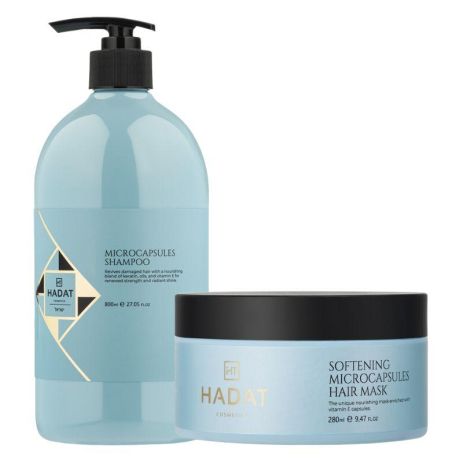 Набір Hadat Microcapsules DUO шампунь і маска для пошкодженого волося з мікрокапсулами 800/280 мл