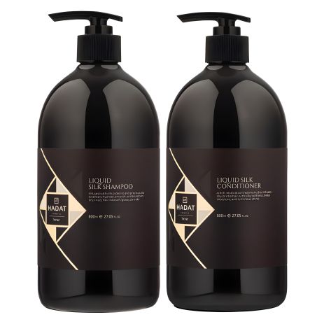 Подарочный набор "Жидкий Шелк" Hadat Liquid Silk DUO шампунь и кондиционер 2х800 мл