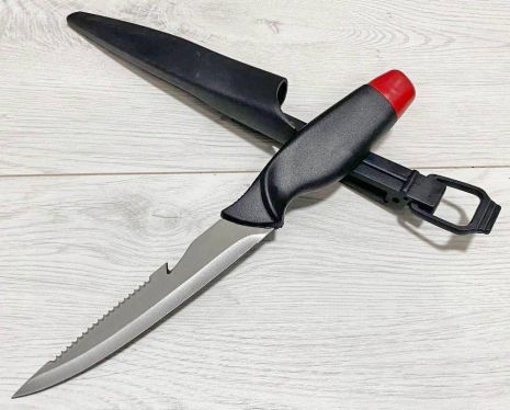 Ніж - поплавок рибальський Судак із серейтором і стропорізом 26 см в чохлі