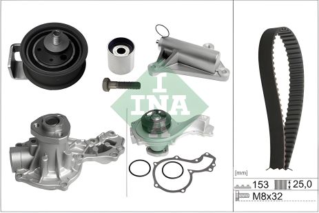 Помпа с комплектом ГРМ VW PASSAT, AUDI A6, INA (530035930)