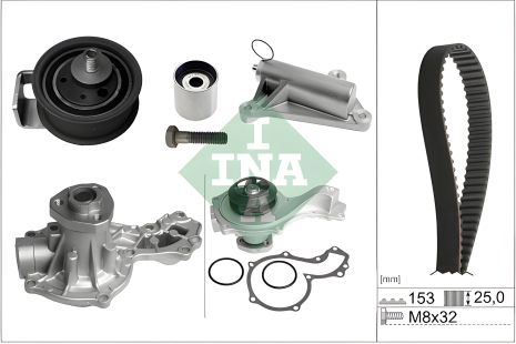 Помпа с комплектом ГРМ VW PASSAT, AUDI A6, INA (530035930)