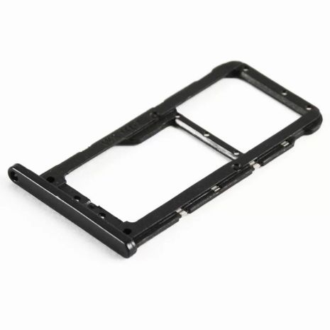 Тримач Sim картки Huawei P20 Lite, Nova 3e, чорний, на 2 Sim