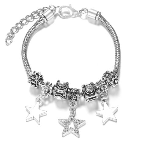 Женский браслет Пандора Pandora Звезда со звездой звездочки