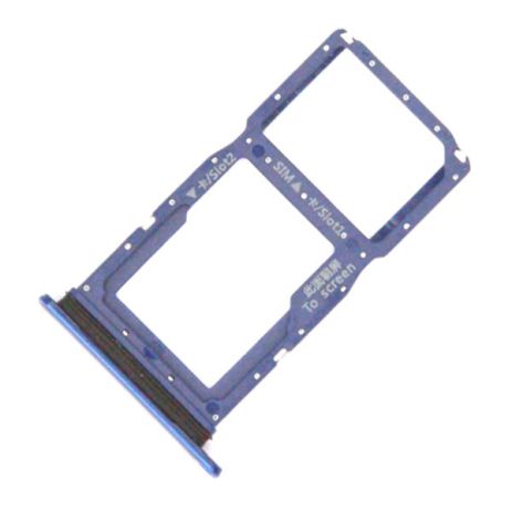 Держатель Sim карты Huawei P Smart Z, Y9 Prime 2019, синий на 2 Sim