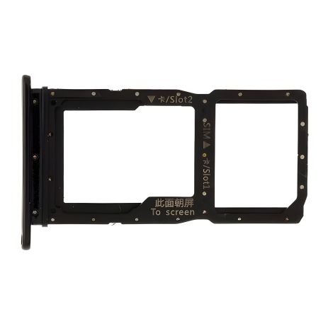 Держатель для Sim карты Huawei P Smart Z, Y9 Prime 2019, черный, на 2 Sim