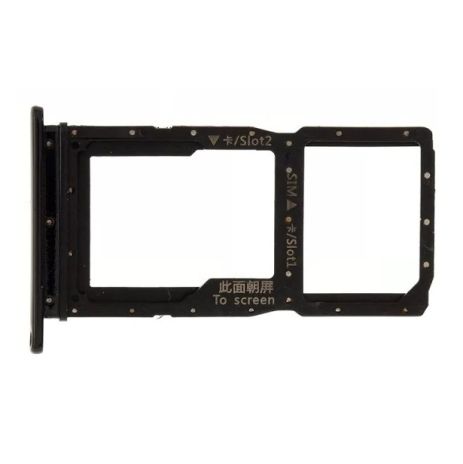 Держатель Sim карты Huawei P Smart Z, Y9 Prime 2019, черный на 2 Sim