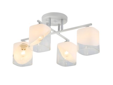 Стельова люстра Sirius 07245/4 Matte White+CR на 4 плафони Стельова люстра Sirius 07245/4 Matte White+CR на 4 плафони